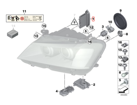 NOWY OE XENON LED BIX MODUŁ TMS STEROWNIK BMW X3 F25 7316211 , 7316182 - 3